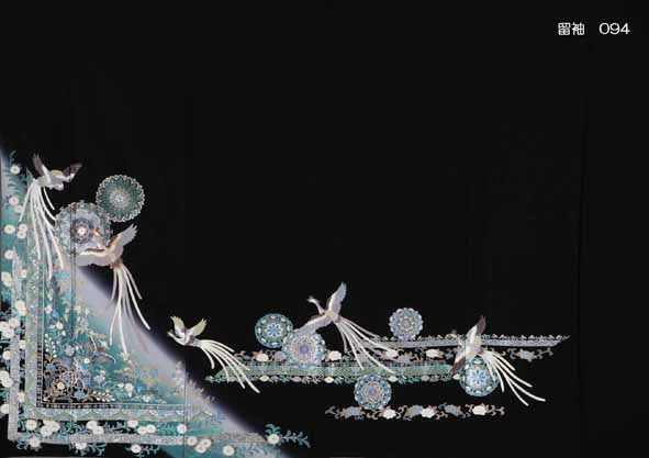 ブルー地に端鳥